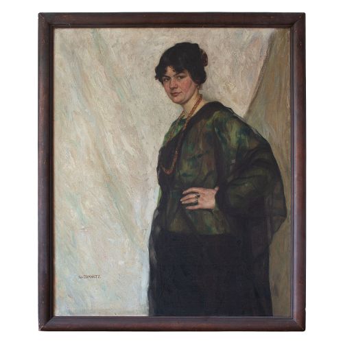 Wilhelm Gdanietz, Large Portrait of a Spanish Woman, 1930s Oil Painting