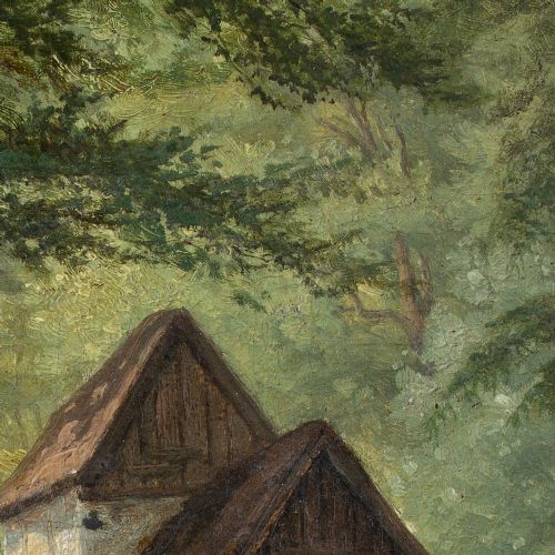 fig 4. Johannes Boesen, Forest Landscape With Watermill, Antique Oil Painting, Danish