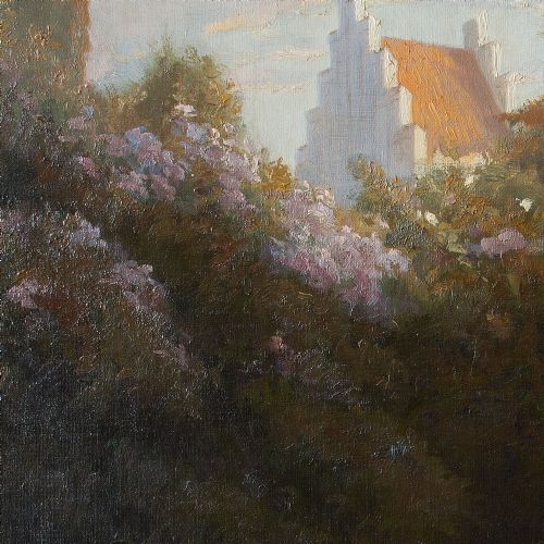 fig 1. Carl Thomsen, A Time To Reflect, Early 20th Century Danish Oil Painting
