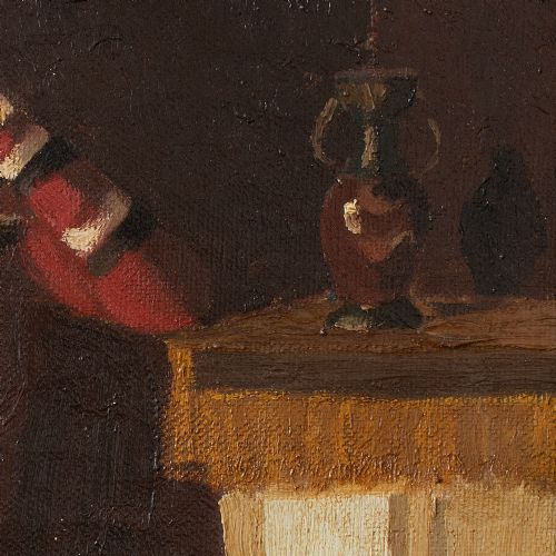 fig 2. Henri Mathy, Portrait Of A Woman In A Red Skirt, 1920s Oil Painting, Fashion