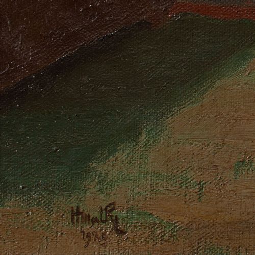fig 4. Henri Mathy, Portrait Of A Woman In A Red Skirt, 1920s Oil Painting, Fashion
