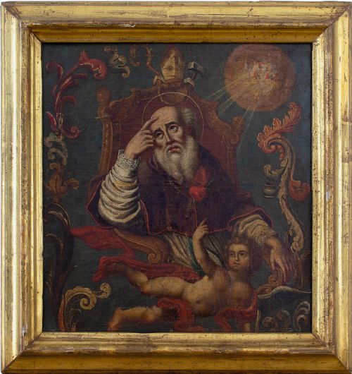 After Gottfried Bernhard Goz, Saint Augustine, 18th-century Oil Painting