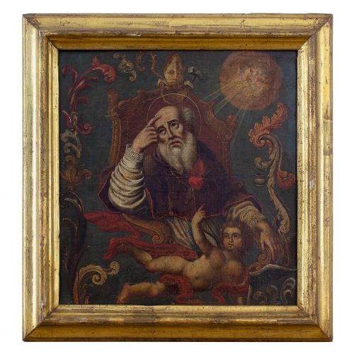 fig 1. After Gottfried Bernhard Goz, Saint Augustine, 18th-Century Oil Painting
