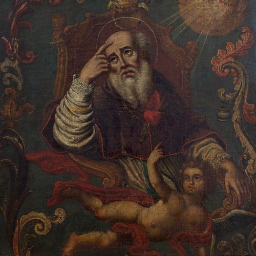 fig 3. After Gottfried Bernhard Goz, Saint Augustine, 18th-Century Oil Painting