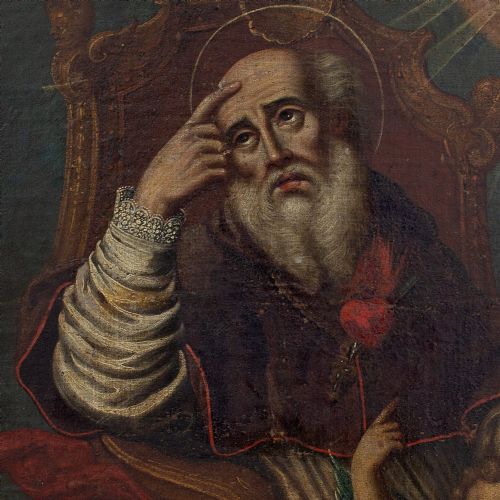 fig 4. After Gottfried Bernhard Goz, Saint Augustine, 18th-Century Oil Painting