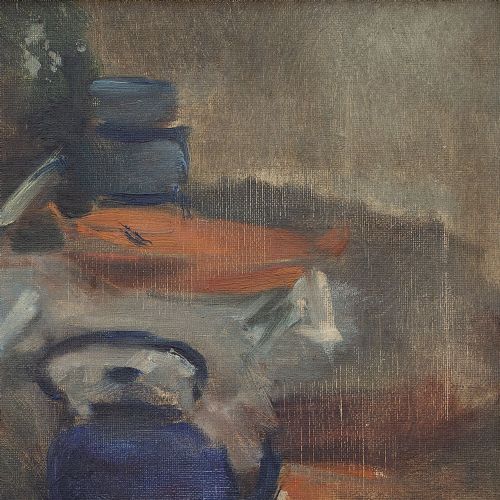 fig 2. Victor Simonin, Les Casserolles, Vintage 1930s Still Life Painting