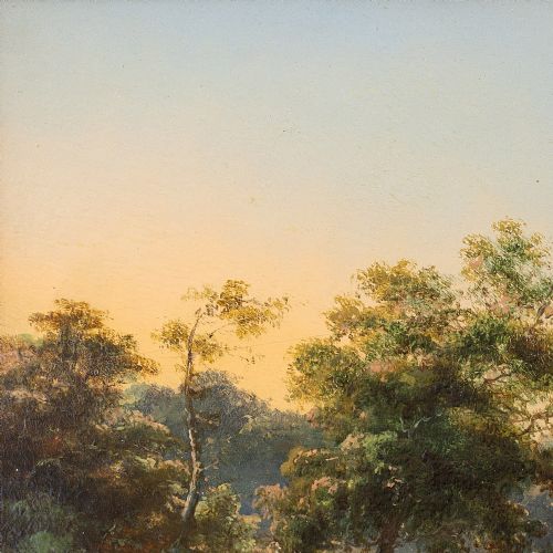 fig 2. Cornelis Jan Bolt, Pastoral Landscape With Distant Hills, 19th Century Dutch Antique Oil Painting