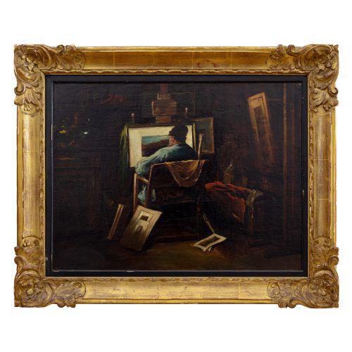 fig 1. Jos Impens, The Painter At Work, 19th Century Oil Painting