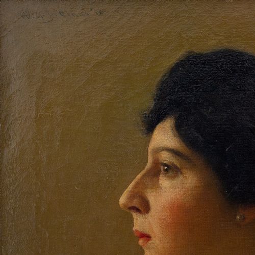 fig 2. William Anton Joseph Claus, Portrait Of A Lady In Profile, Early 20th-Century Oil Painting