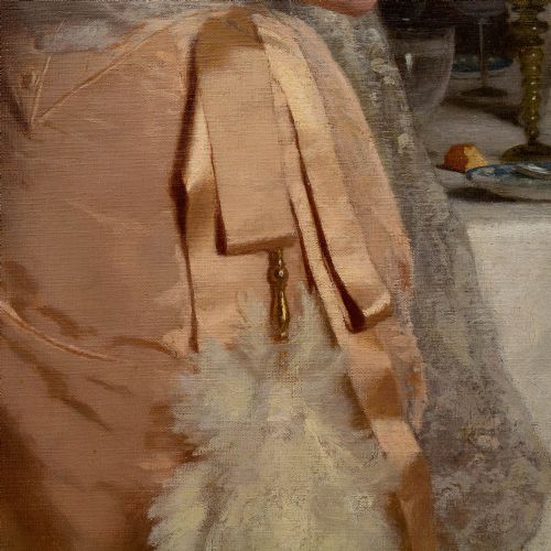 fig 4. Friedrich Kraus, Champagne Elegance, Large Museum-Quality Late 19th-Century Oil Painting, International Exhibition Label