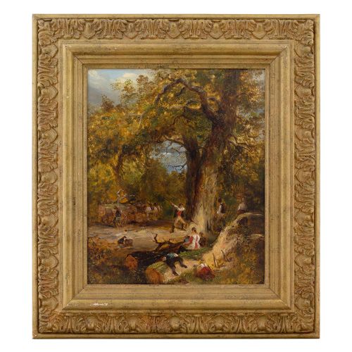 fig 1. Circle Of David Cox Senior, The Woodcutters, 19th Century English School Oil Painting