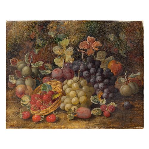 fig 1. Circle Of George Clare, Bountiful Still Life Of Fruit, 19th Century Oil Painting