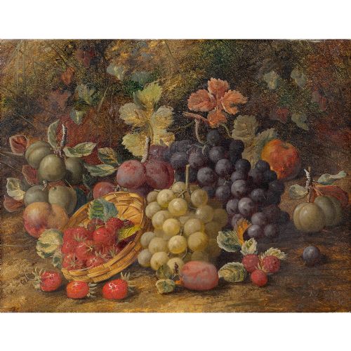 fig 2. Circle Of George Clare, Bountiful Still Life Of Fruit, 19th Century Oil Painting