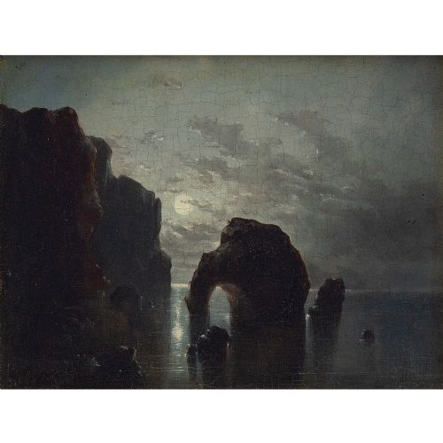 fig 2. George Balmer, Marsden Rock, 19th-Century Oil Painting