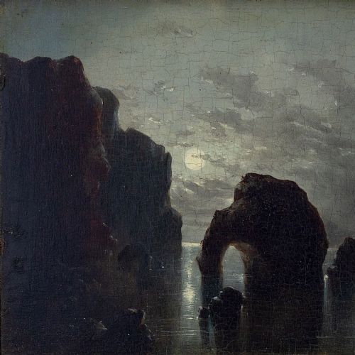 fig 3. George Balmer, Marsden Rock, 19th-Century Oil Painting