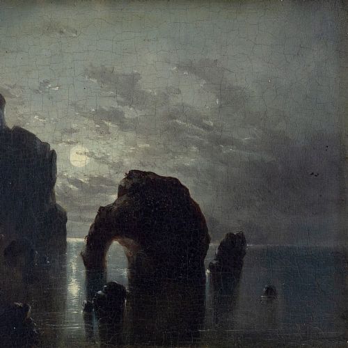 fig 4. George Balmer, Marsden Rock, 19th-Century Oil Painting