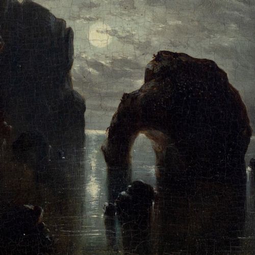 fig 7. George Balmer, Marsden Rock, 19th-Century Oil Painting