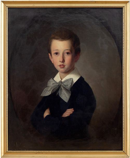 Carl Tielber, Portrait of Rudolph Langer, 19th-century Portrait of a Boy