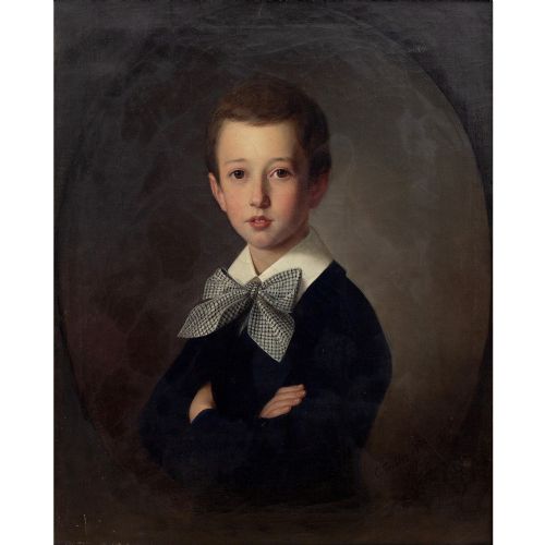fig 1. Carl Tielber, Portrait Of Rudolph Langer, 19th-Century Portrait Of A Boy