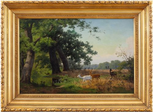 Axel Schovelin, View from the Deerpark, 19th Century Oil Painting
