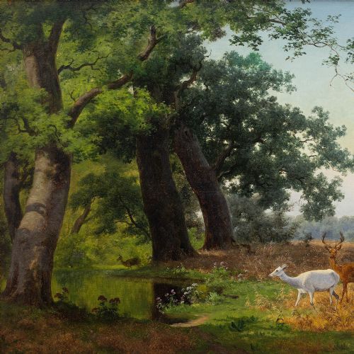 fig 3. Axel Schovelin, View From The Deerpark, 19th Century Oil Painting