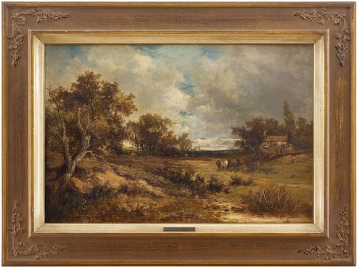 Joseph Thors, View in Surrey, Breezy Day, 19th Century Landscape Painting