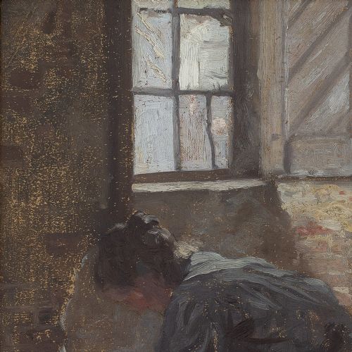 fig 5. Robert Panitzsch, The Laundry Room, Early 20th-Century Interior Scene, Oil Painting