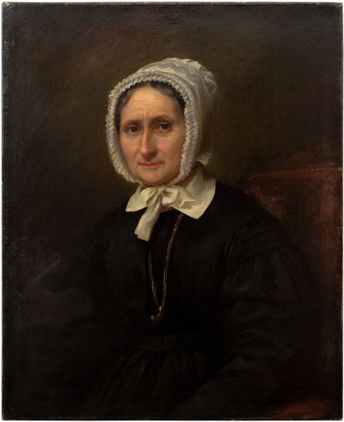 Louise Vaucorbeil Rang-babut, Portrait of an Older Lady, Antique 19th Century Oil Painting