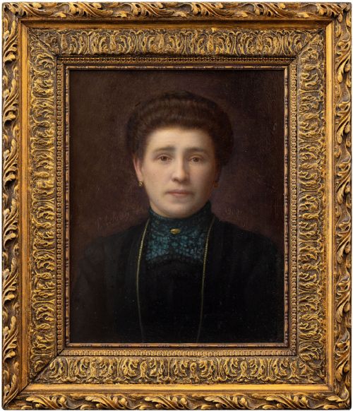 Early 20th-century French School Portrait of a Lady, Antique Oil Painting