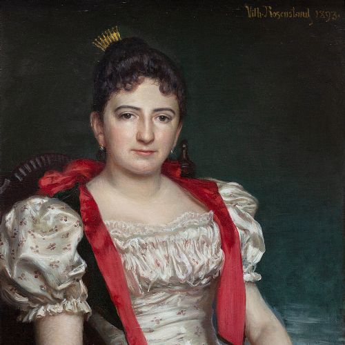 fig 2. Vilhelm Jacob Rosenstand, Portrait Of A Lady, 19th-Century Antique Oil Painting