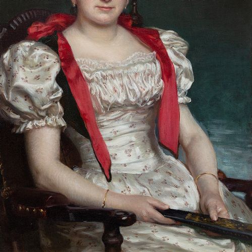 fig 4. Vilhelm Jacob Rosenstand, Portrait Of A Lady, 19th-Century Antique Oil Painting