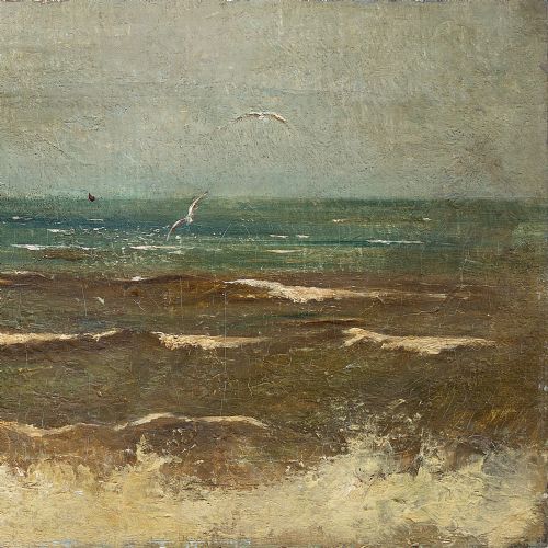 fig 2. Matthew Ridley Corbet, Seascape (A Love Story), 19th Century Oil Painting