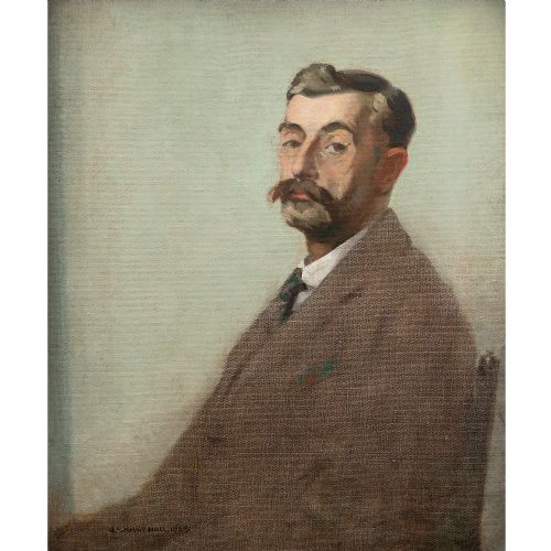 fig 1. George Wright Hall, Portrait Of A Man, Characterful Portrait Of A Gentleman, Oil Painting