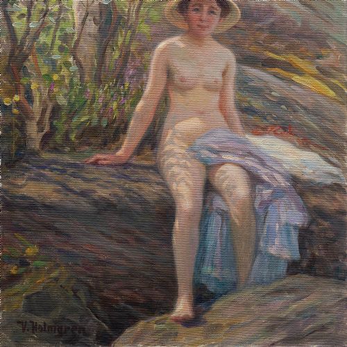 fig 2. Vilhelm Holmgren, The Artist’s Wife, Antique Oil Painting