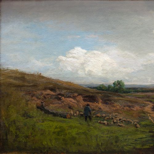 fig 2. Wilhelm Jett, Impressionist Pastoral Scene, 19th-Century Antique Landscape Painting
