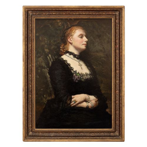 fig 1. British School, Portrait Of A Lady In Black