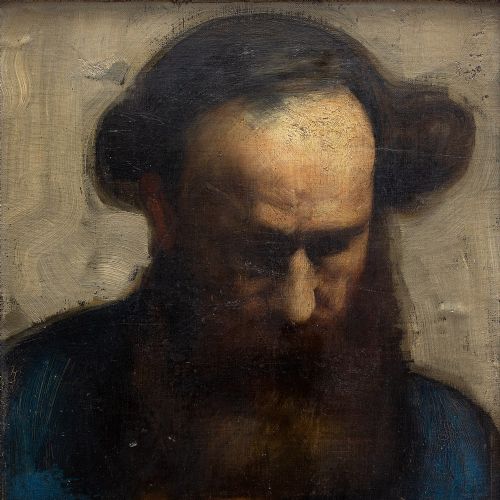 fig 2. Josef Huber-Feldkirch, Study Of A Man, 19th-Century Antique Portrait Painting
