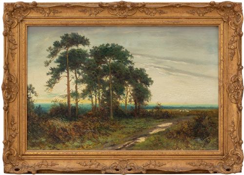 Reginald Daniel Sherrin, Pastoral Landscape with Pine Trees, British Landscape Painting