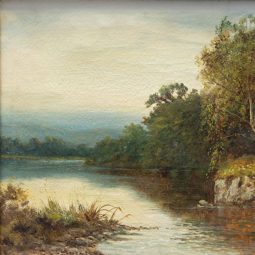 fig 1. Reginald Daniel Sherrin, On The Stour, British Landscape Painting