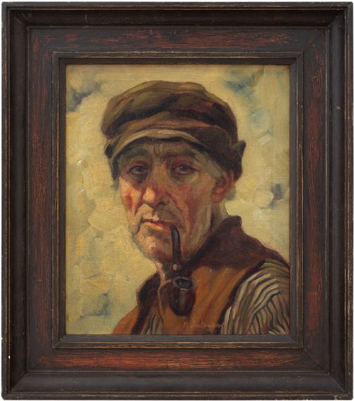 Otto Strassmann, Portrait of a Sailor, Vintage Oil Painting