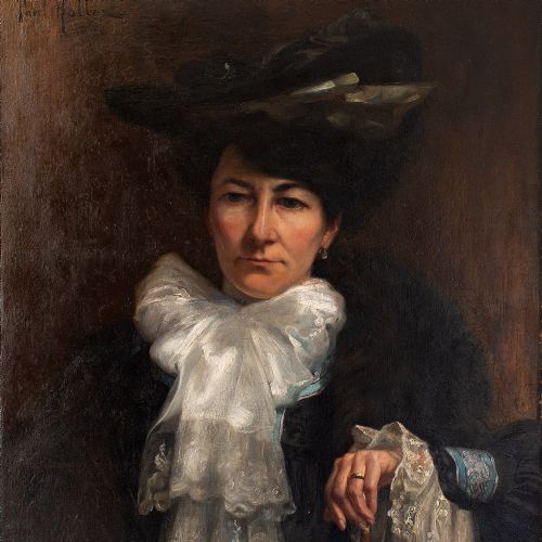 fig 1. Paul-Antoine Hallez, Portrait Of A Lady With An Umbrella