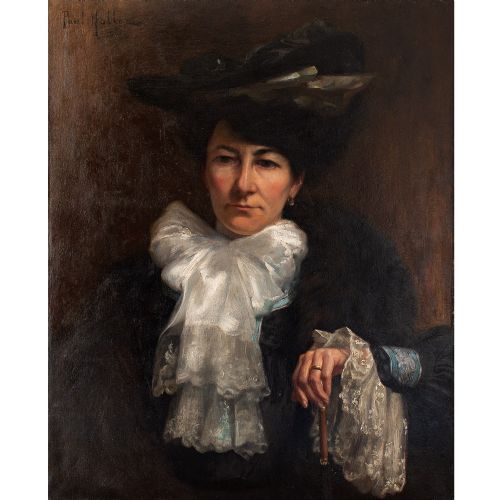 fig 2. Paul-Antoine Hallez, Portrait Of A Lady With An Umbrella