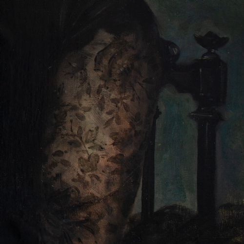 fig 5. Edgar Boutry, Portrait Of A Lady With Blue Ribbons, Early 20th-Century Oil Painting