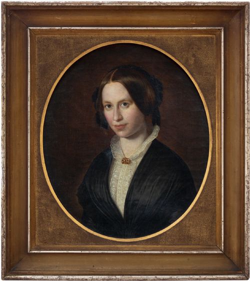 Frederik Storch, Portrait of a Woman, 19th Century Oil Painting