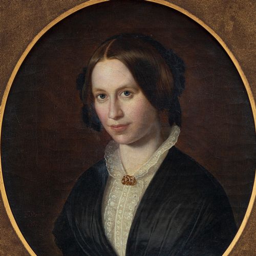 fig 1. Frederik Storch, Portrait Of A Woman, 19th Century Oil Painting