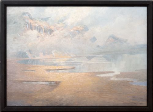 Olof Walfrid Nilsson, Lapland, on the Road to Abisko, Danish School Oil Painting