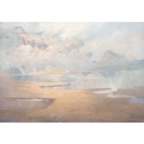 fig 1. Olof Walfrid Nilsson, Lapland, On The Road To Abisko, Danish School Oil Painting