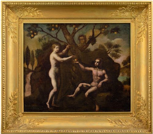 16th-century German School, the Fall of Adam, Religious Antique Oil Painting