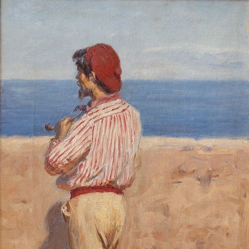 fig 2. Niels Frederik Schiottz-Jensen, Capri, Antique Oil Painting