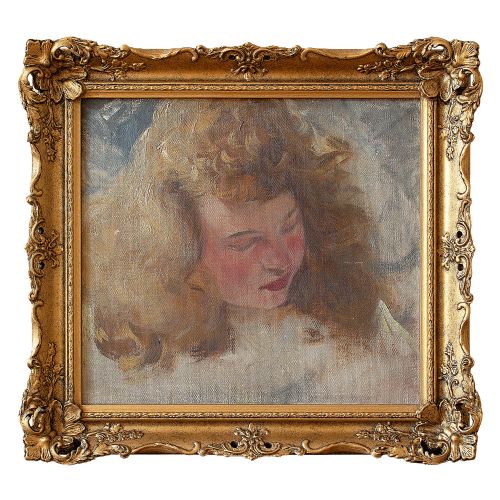 Hugo Ziegler, Study of an Angel, Oil Painting, Antique Oil Painting